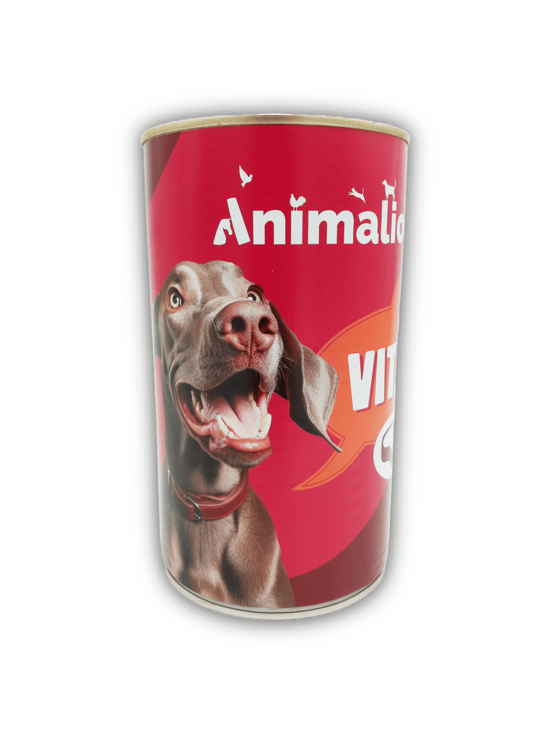 Hrana umeda pentru caini cu vita, Animalio, 12 x 1240g / set