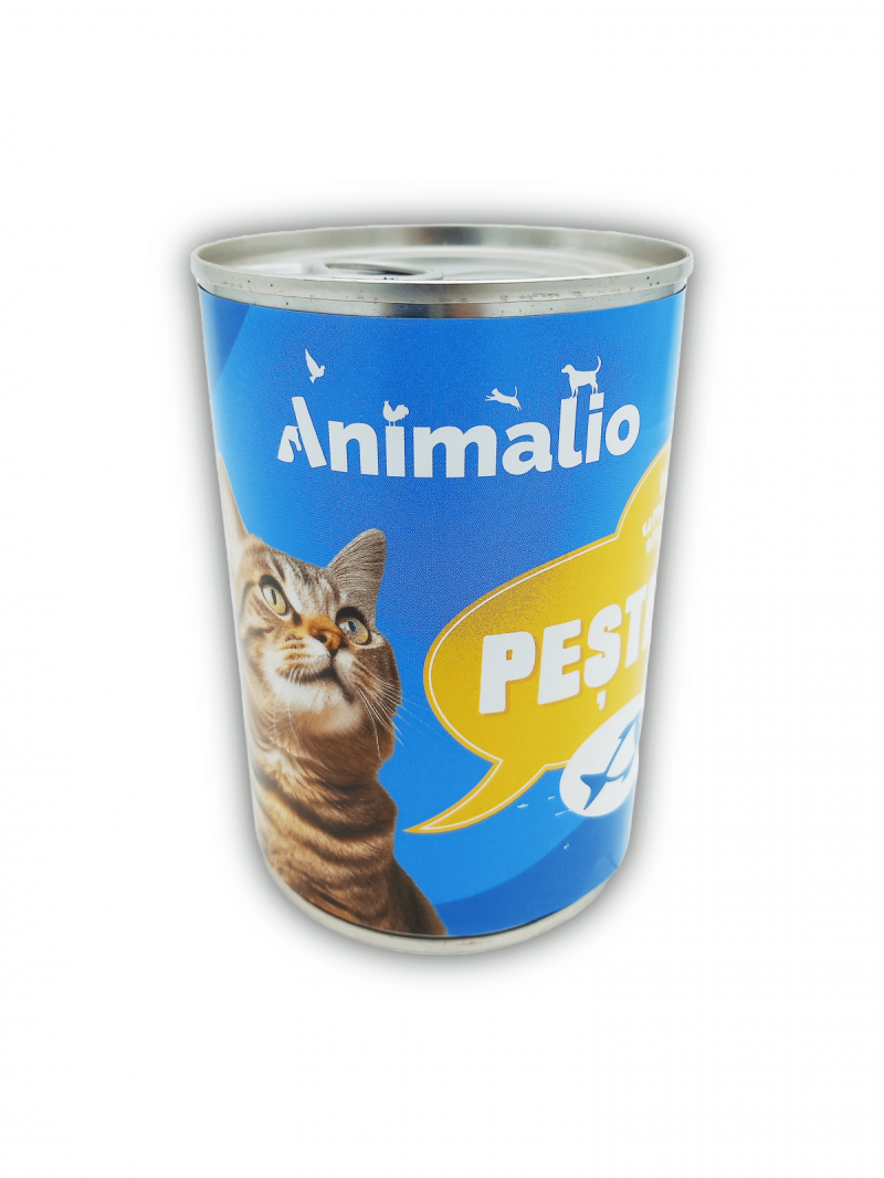 Hrana umeda pentru pisici cu peste, Animalio, 415 g x 24 buc/set
